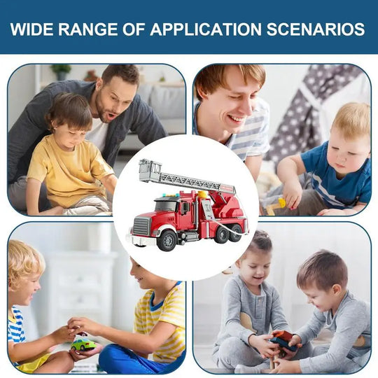 Fire Truck Toy 1:12 Rescue With Lights And Sirens Realistic Preschool Toys Durable