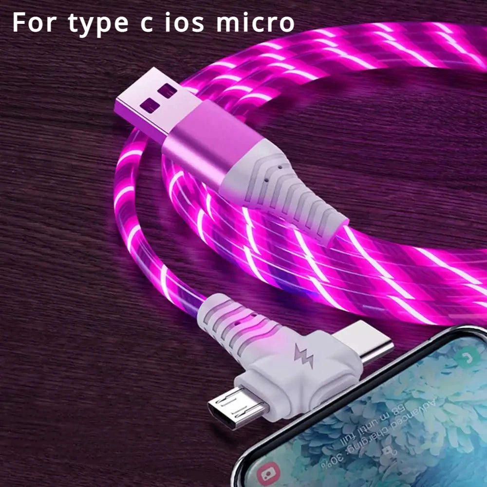 Glowing LED Light 3in1 Fast Charging Cable