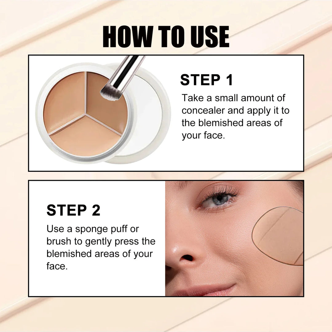 Precise Coverage Three Color Partition Beauty And Health Facial Concealer Spot Acne Marks