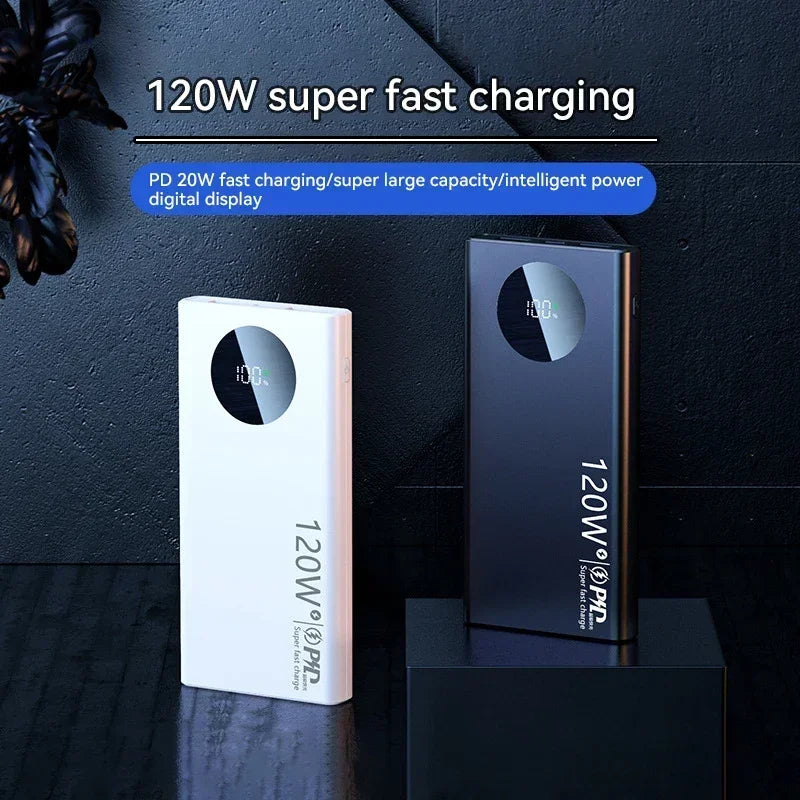 120W Power Bank 100000mAh Super Fast Charging Thin and Light Power Bank