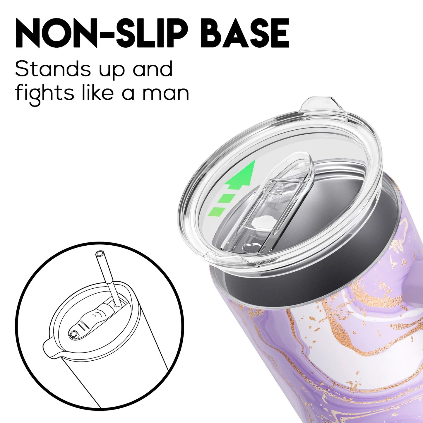 1pc stainless steel 40oz Vacuum Ice Handle cup with lid portable