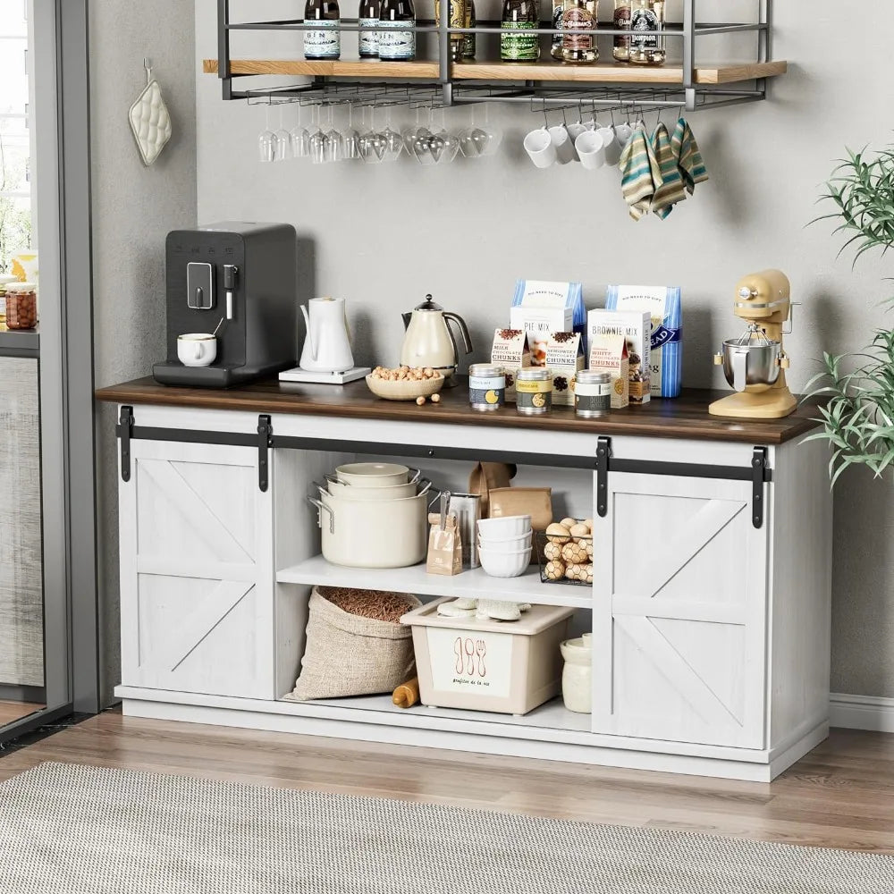 Shelf for Home Dining Room Farmhouse Sideboard Buffet Cabinet  White Wardrobe Showcases