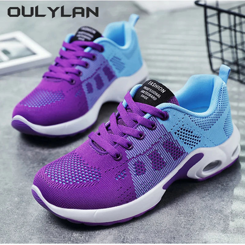 Breathable Fashion Women's Shoes Casual and Lightweight Sports Lace Up Air Cushion