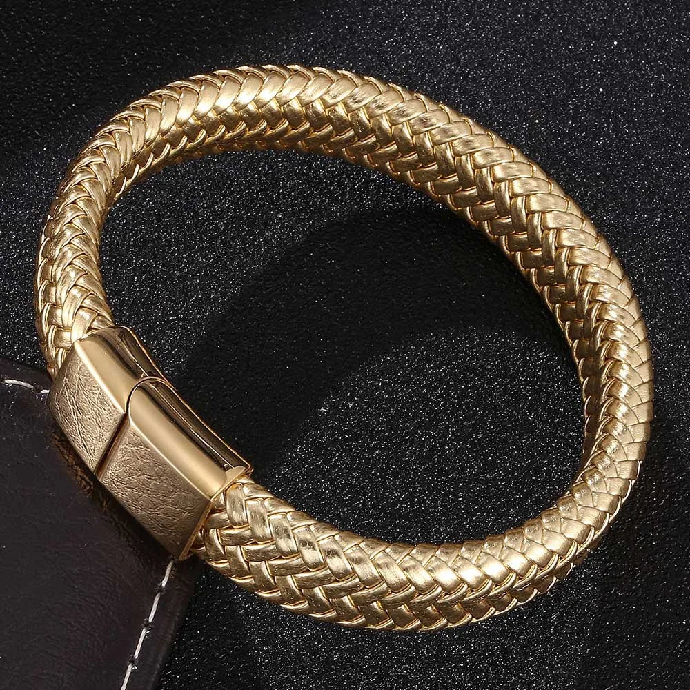 Trendy Vintage Leather Woven Bracelet Fashionable Men's  Jewelry