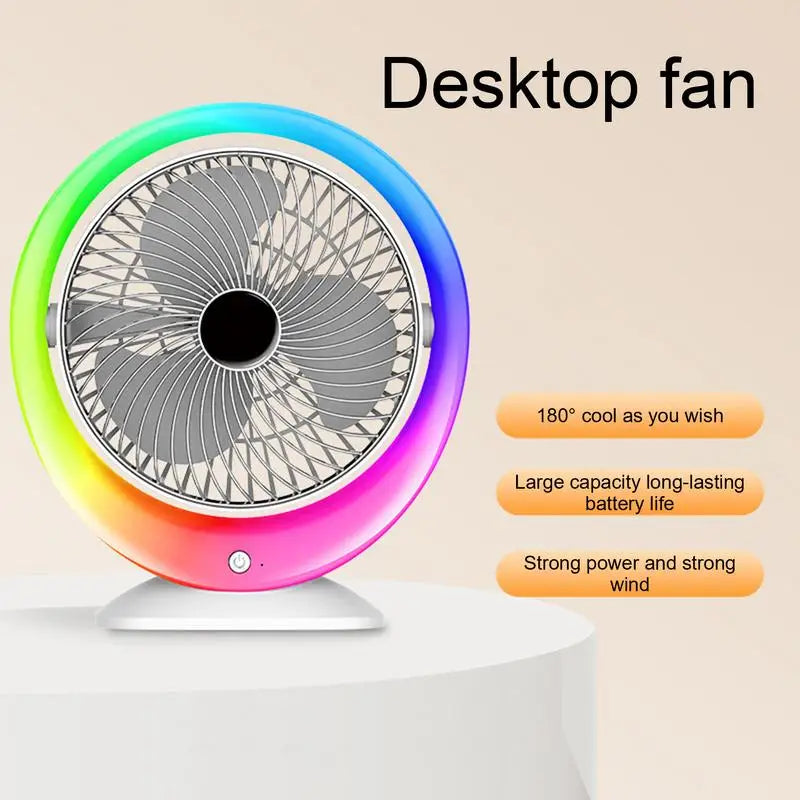 Mini Portable USB Desk Fan 180 Rotation 3 Speeds