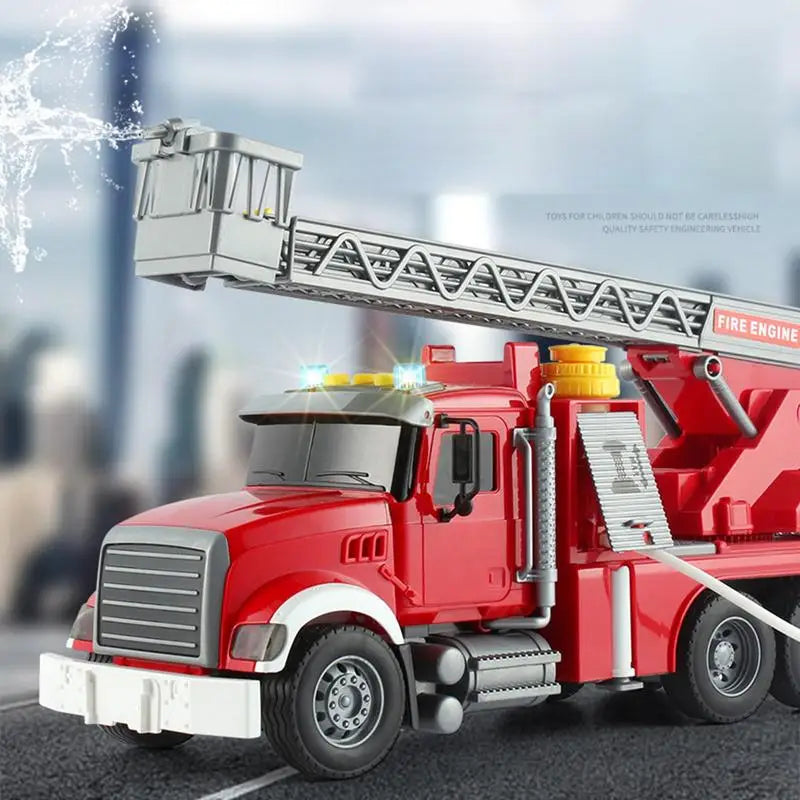 Fire Truck Toy 1:12 Rescue With Lights And Sirens Realistic Preschool Toys Durable