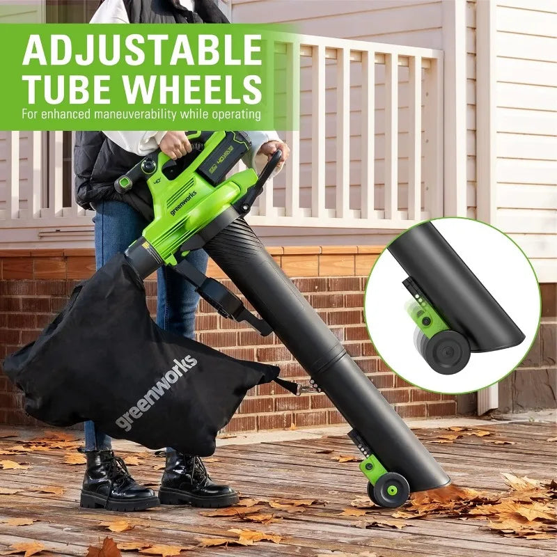 Greenworks 40V (230 MPH / 505 CFM / 75+ Compatible Tools) Cordless Brushless Leaf Blower / Vacuum