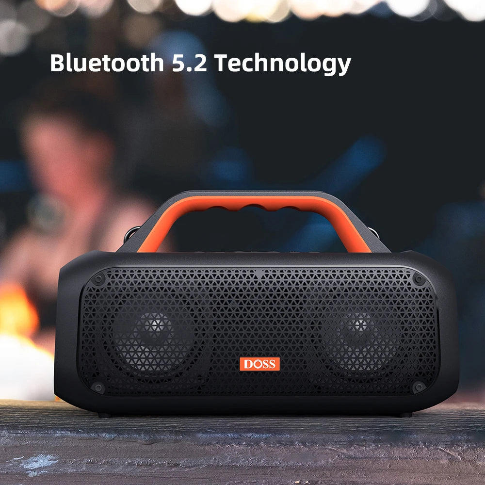 Portable Speaker Bluetooth 5.2 Powerful 60W Stereo Bass & Subwoofer Outdoor  Waterproof Wireless