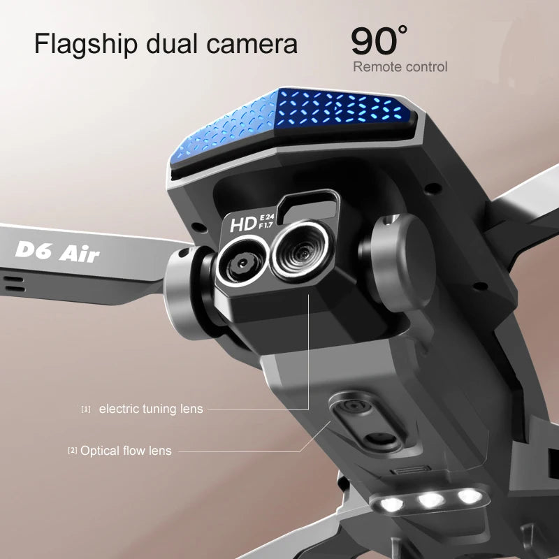 D6 Drone HD Professional High-Definition Dual Camera Five-Sided Obstacle Avoidance Light Flow ESC Quadcopter