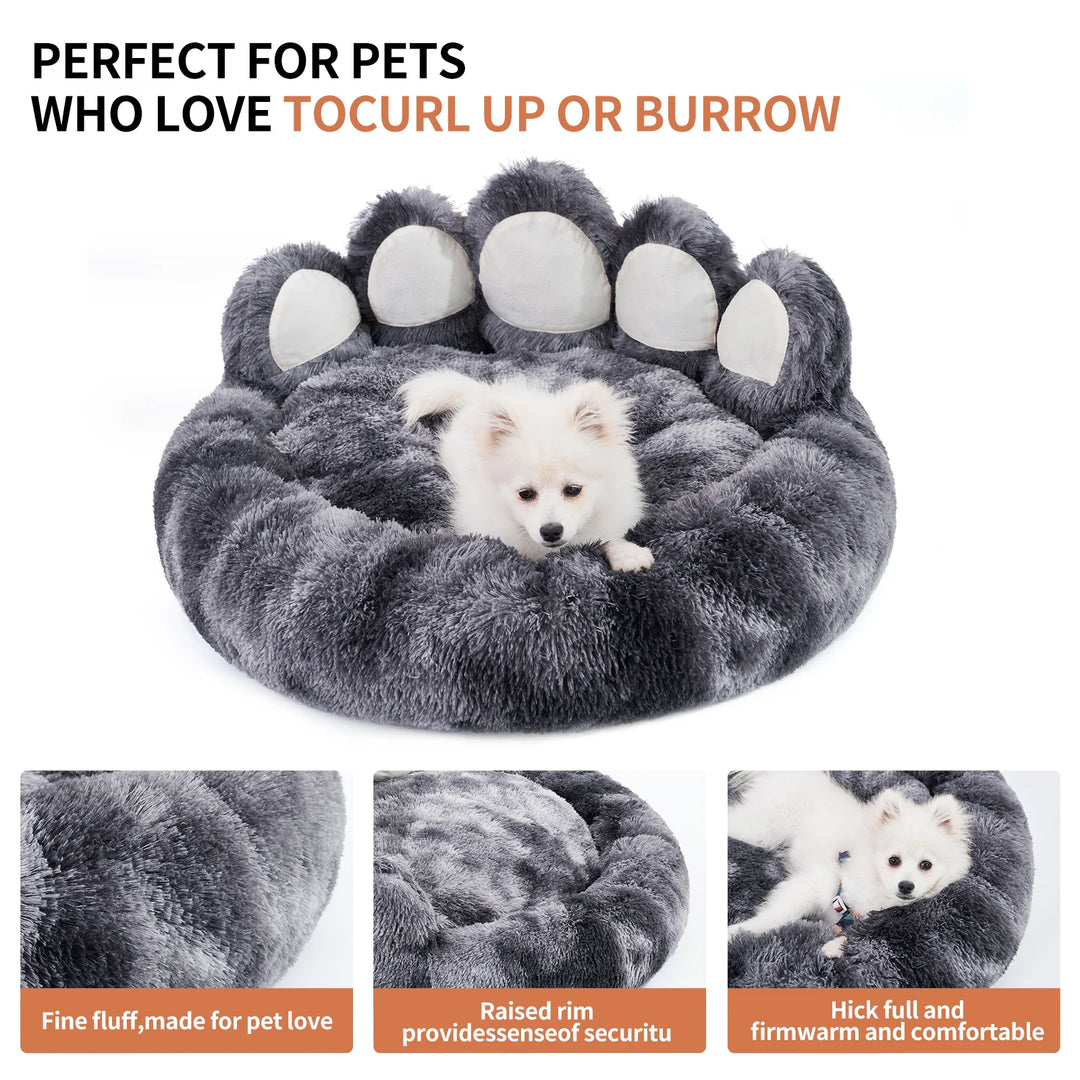 Cozy Comfy Pet Dog Bed Paw Shape Warm Cushion for Your Furry Friend Fluffy Thickened