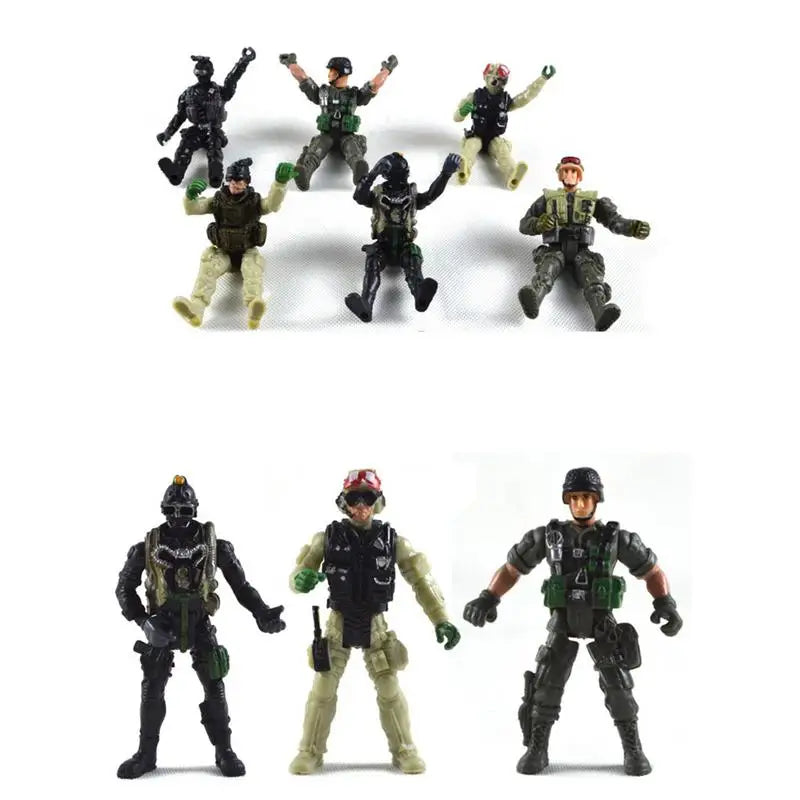 6 Pieces Collectible Soldiers Safe Mini Action Figure Play Set Educational Children Toy