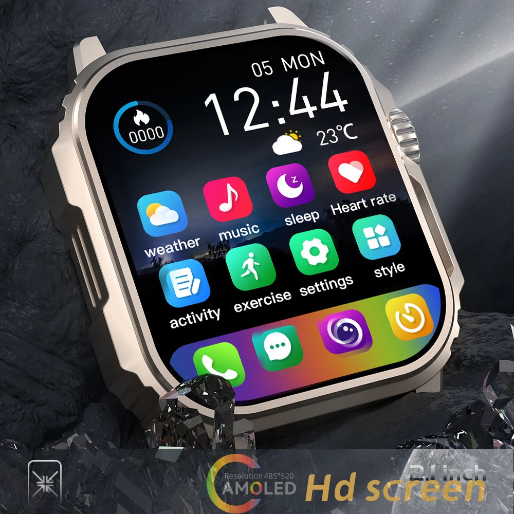 Military Smart Watch Men AMOLED Screen Compass Siri Voice GPS Motion Path Bluetooth Call