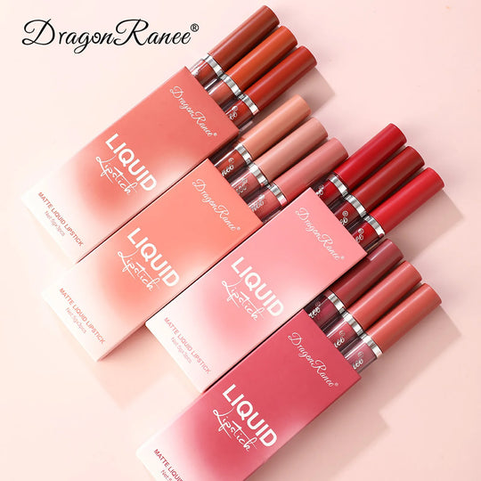 Waterproof Long Lasting Lip Makeup Liquid Sexy Lipstick Red Brown Lip Pigments Gloss 15ML Velvet Nude Lipstick #25