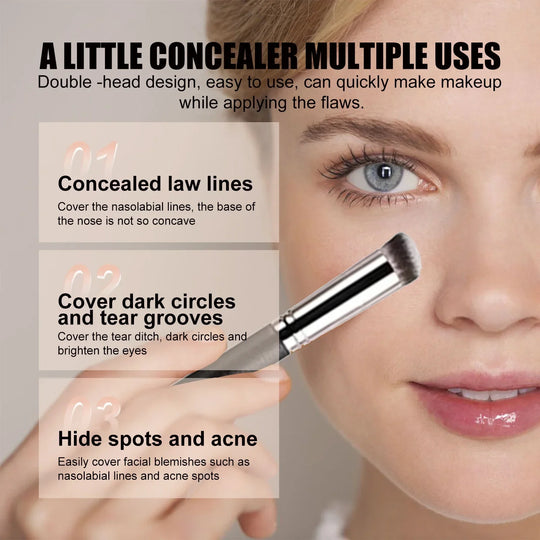 5Pcs 3color Concealer No Creasing Radiant Creamy Concealer Fades Dark Circles Eliminates Spots & Facial Blemish Cover Makeup