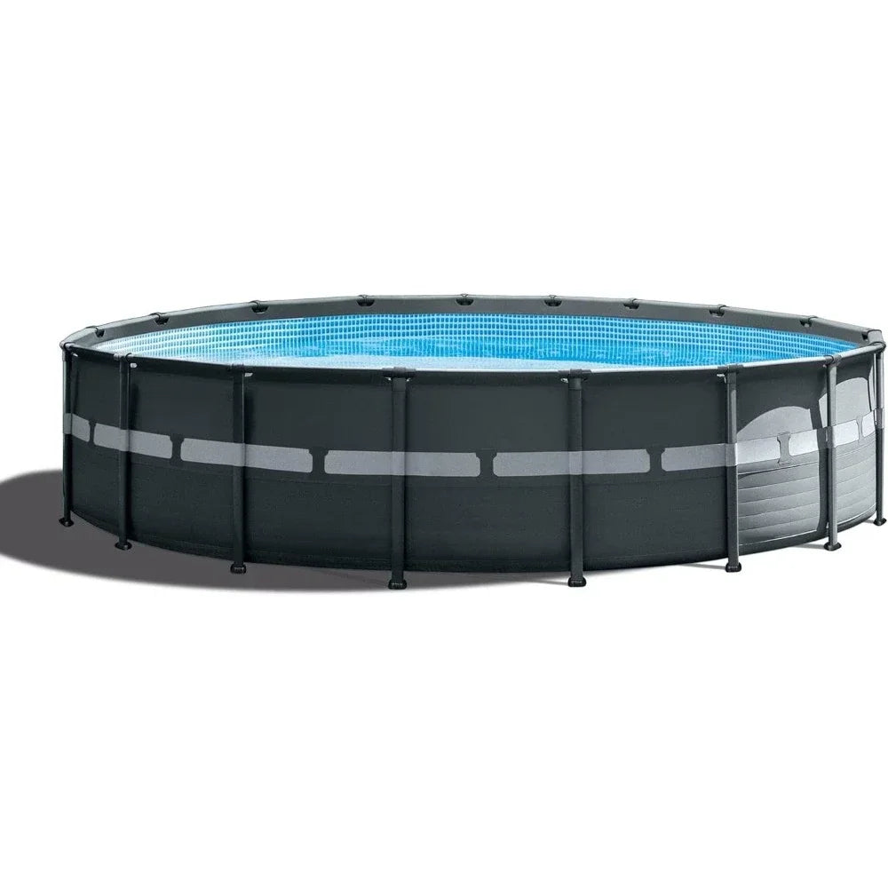 Deluxe Above Ground Swimming Pool Set: 18ft X 52in – Includes 2100 GPH Cartridge Sand Filter Pump  SuperTough Puncture Resistant