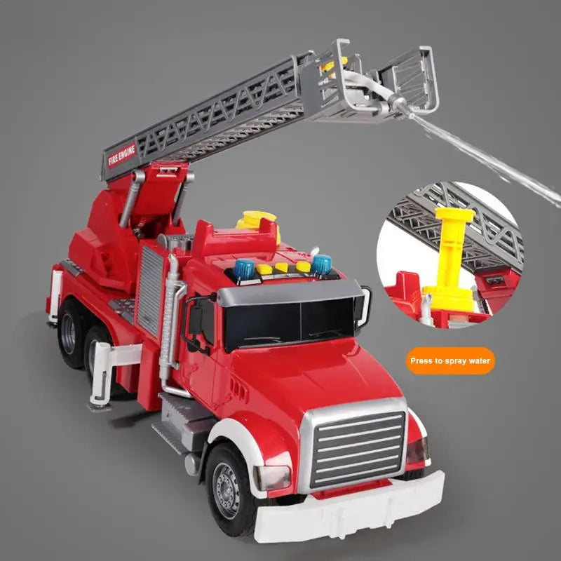 Fire Truck Toy 1:12 Rescue With Lights And Sirens Realistic Preschool Toys Durable