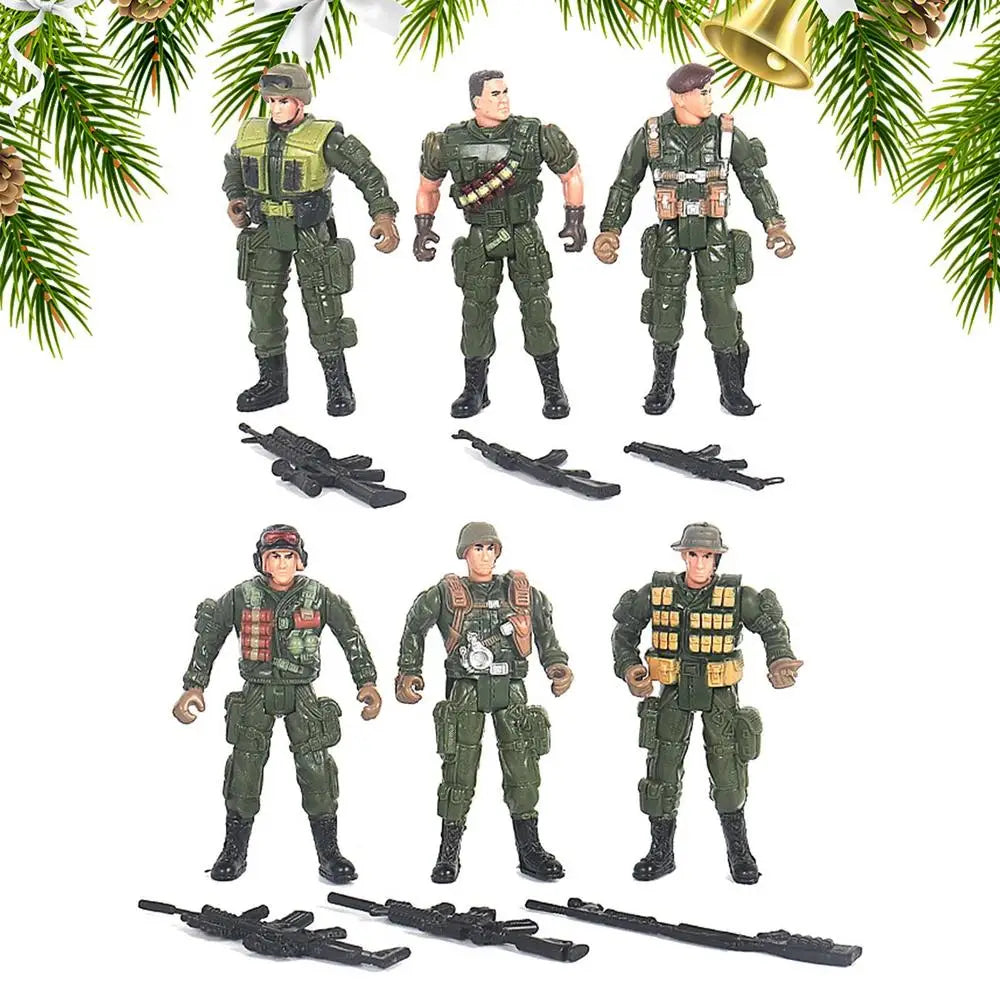 6 Pieces Collectible Soldiers Safe Mini Action Figure Play Set Educational Children Toy