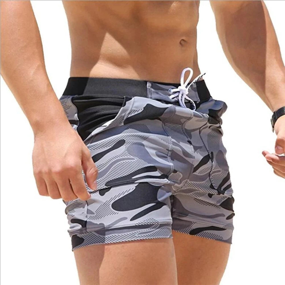 Men's Swimming Trunks Fitness Sports Quick-Drying Stretch