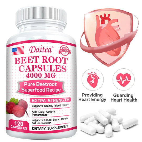 Beetroot Capsules - Beetroot Powder Supports Blood Pressure, Athletic Performance, Digestive Health, Immune System