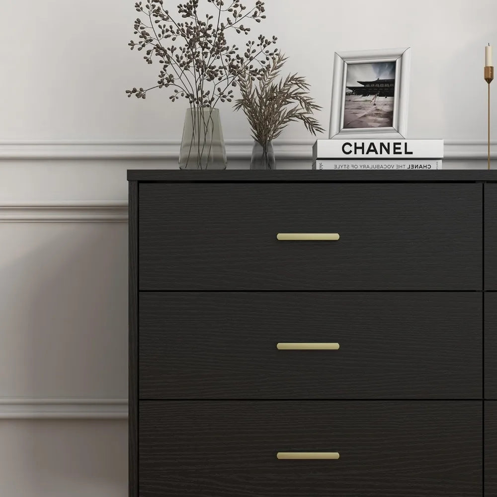 Modern 6 Drawer Wood Dresser