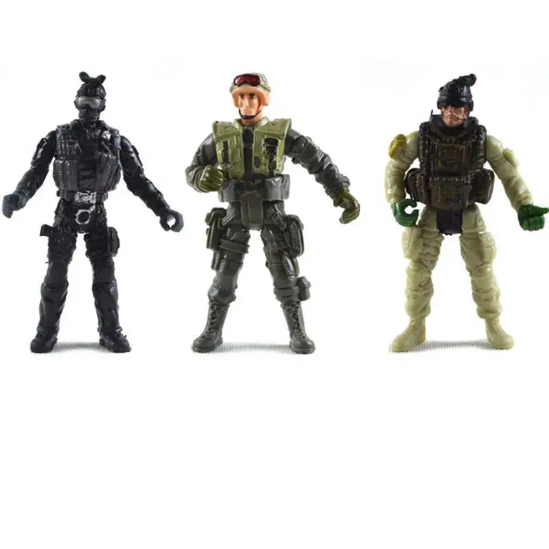 6 Pieces Collectible Soldiers Safe Mini Action Figure Play Set Educational Children Toy