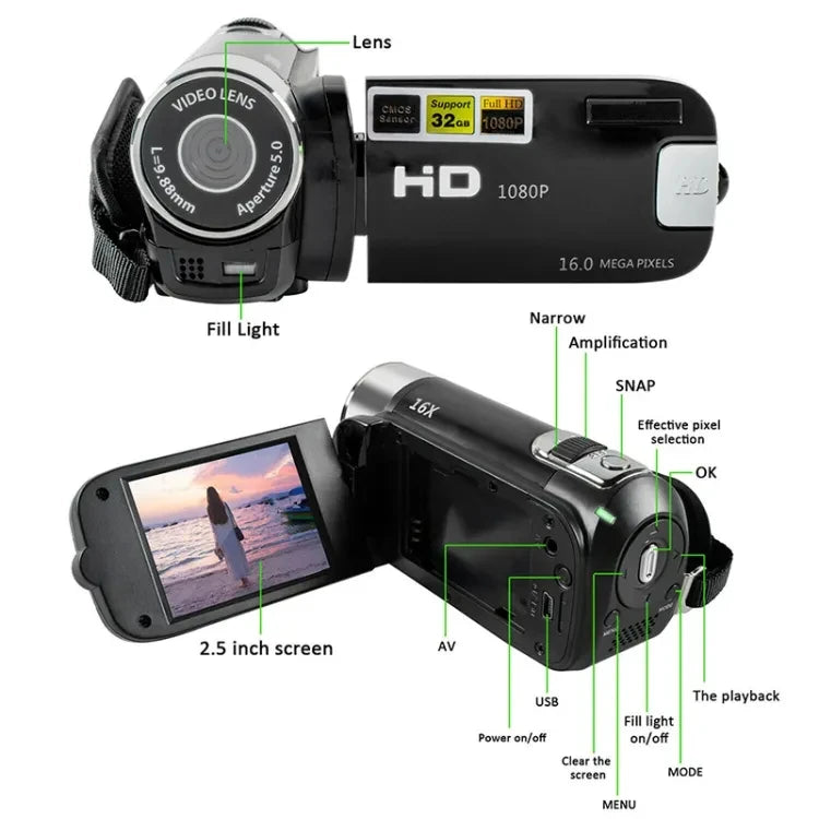 DV Video Camcorder 1080P Full HD  Digital Video Camera