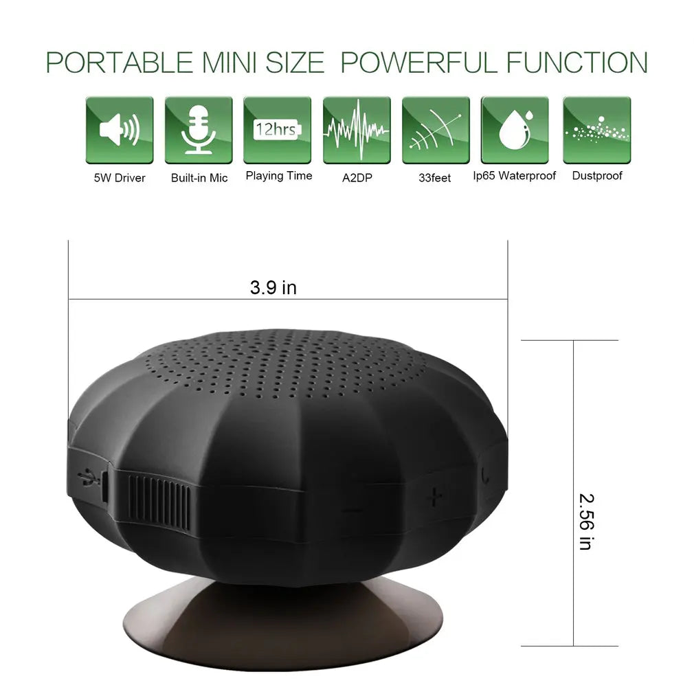 Portable Waterproof Bluetooth Shower Speaker