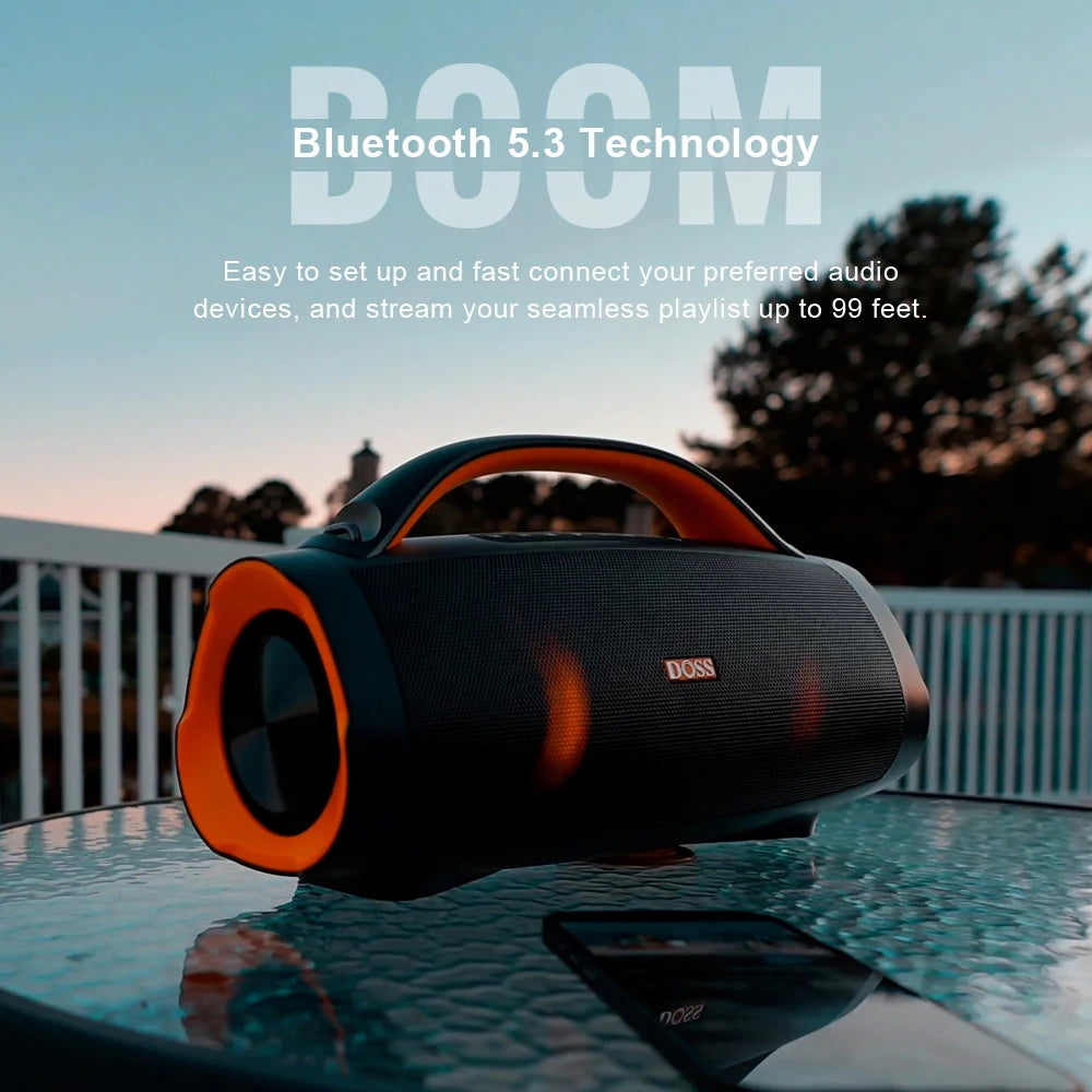 Bluetooth 5.3 Extreme Boom Pro 100W Stereo Sound Bass Subwoofer Waterproof Outdoor Portable Speakers