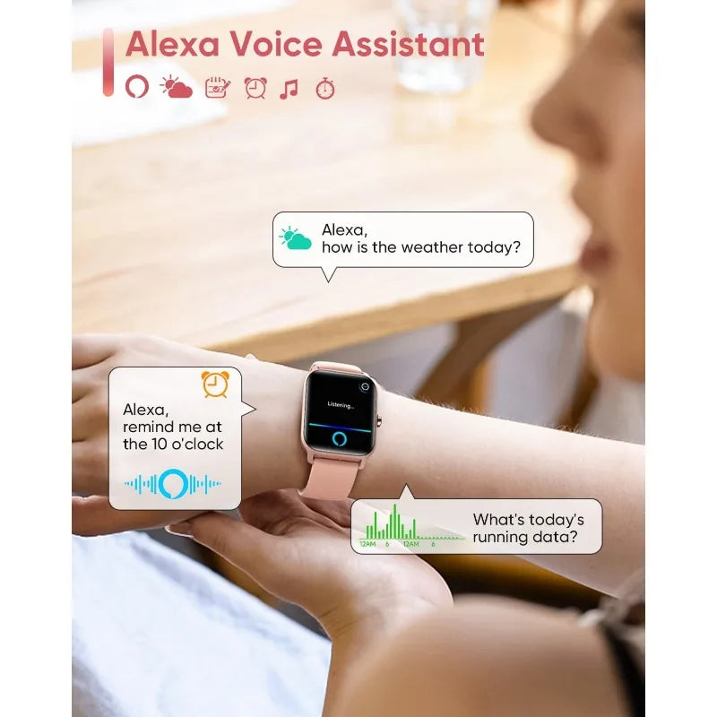 Smart Watch for Women Android & iPhone ,Alexa Built-in [1.8" HD Screen]  Waterproof Fitness with Bluetooth Call