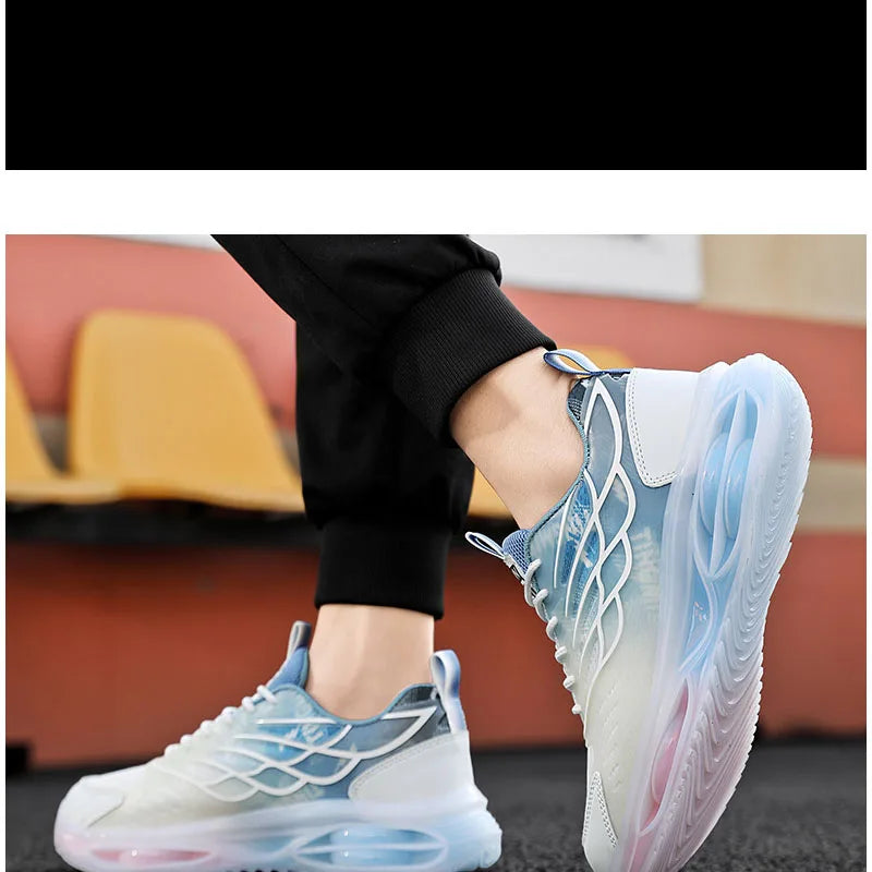 Fashion Mesh Glow Couple Sports Sneakers Leisure Elasticity Running for Men Women