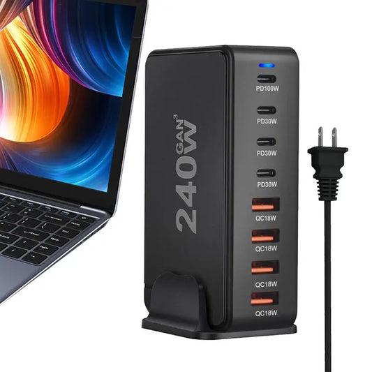 Desktop Charger 8-port USB Type C PD Charger Fast Charge 3.0 USB