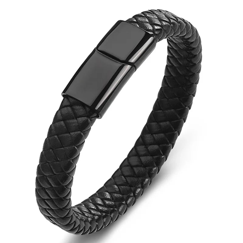 Trendy Vintage Leather Woven Bracelet Fashionable Men's  Jewelry