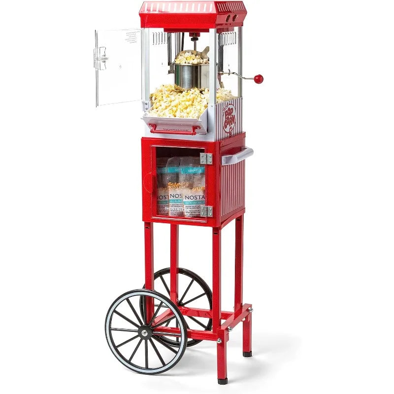 Nostalgia Popcorn Maker Machine - Professional Cart With 2.5 Oz Kettle Makes Up to 10 Cups