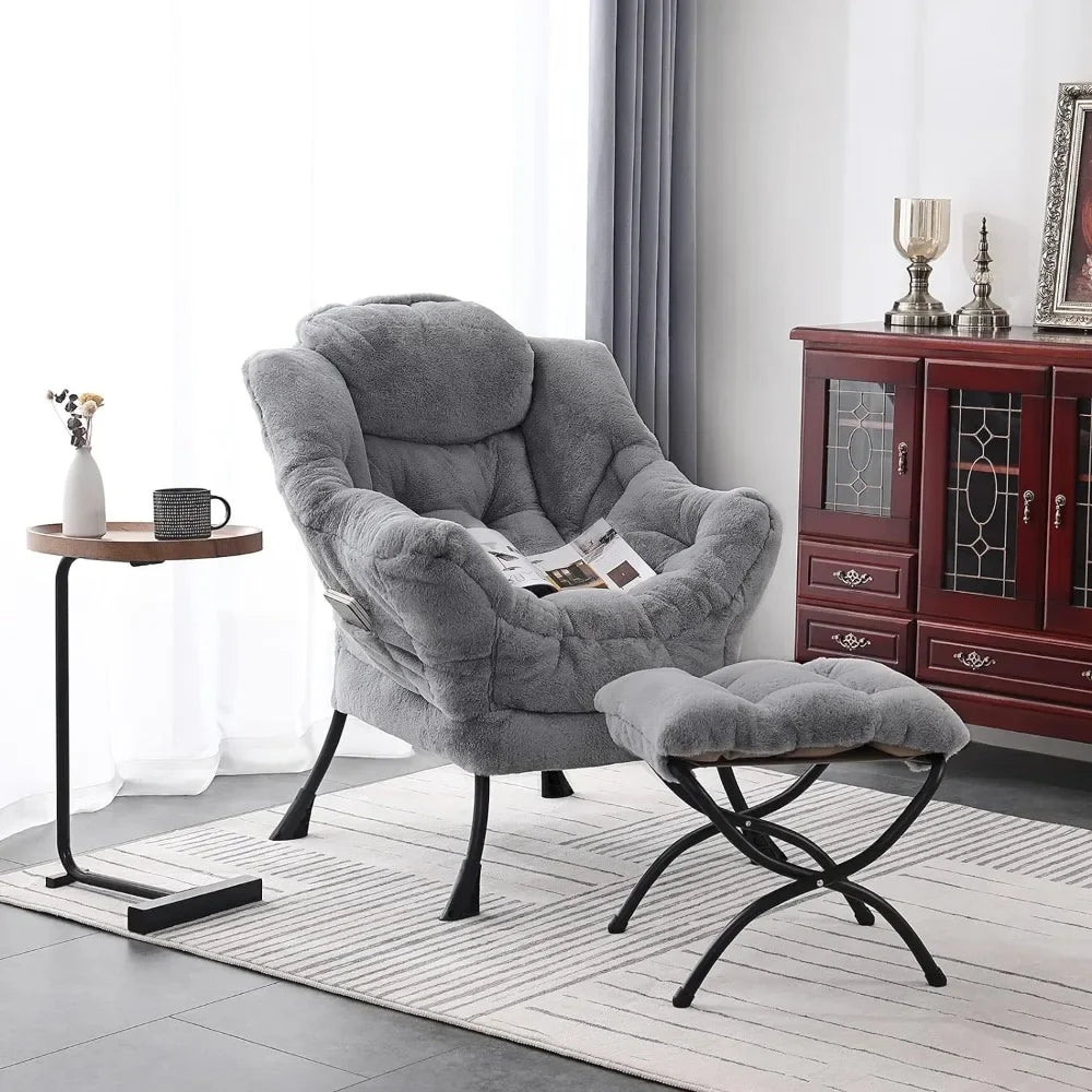 Living Room Chairs, Lounge Reading Chairs with Ottoman