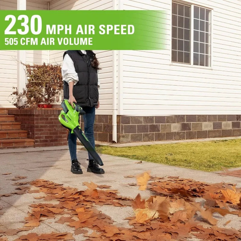 Greenworks 40V (230 MPH / 505 CFM / 75+ Compatible Tools) Cordless Brushless Leaf Blower / Vacuum