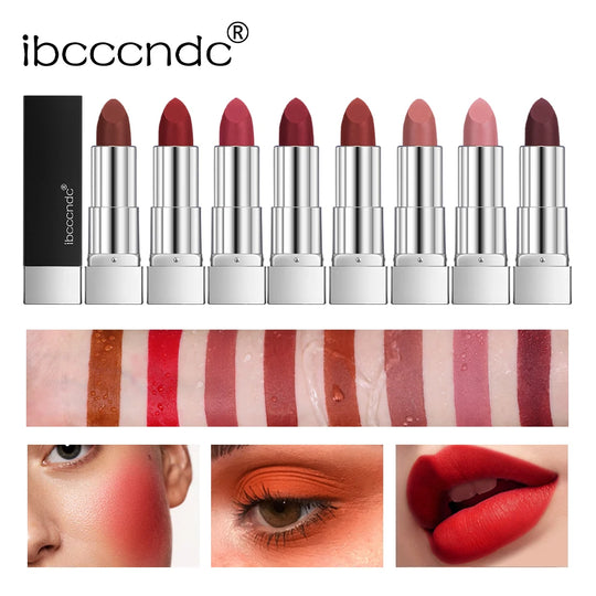 8Pcs/Set Velvet Matte Lipstick  Long Lasting Waterproof Creative Piano Box Design Nude Red Batom