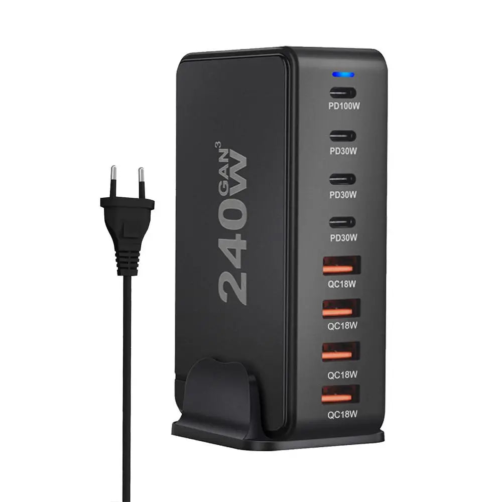 Desktop Charger 8-port USB Type C PD Charger Fast Charge 3.0 USB