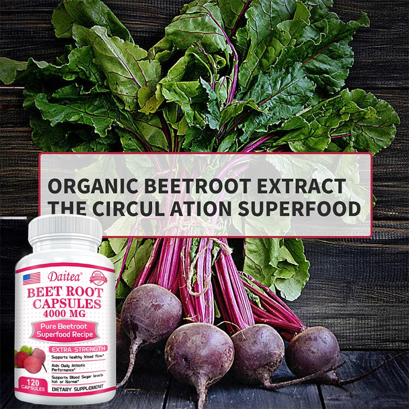 Beetroot Capsules - Beetroot Powder Supports Blood Pressure, Athletic Performance, Digestive Health, Immune System