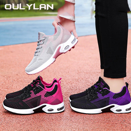 2024 Fashion Large Size Casual Breathable Lace up Elastic Air Cushion Sports Shoes for women