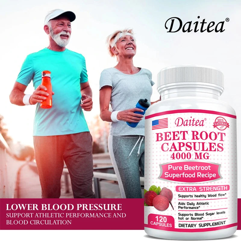 Beetroot Capsules - Beetroot Powder Supports Blood Pressure, Athletic Performance, Digestive Health, Immune System