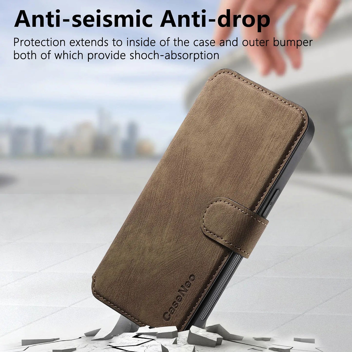 iPhone  Wallet Case, Magnetic Lock & RFID Blocking