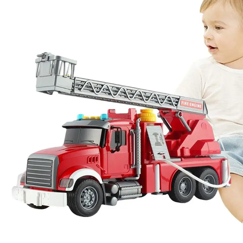 Fire Truck Toy 1:12 Rescue With Lights And Sirens Realistic Preschool Toys Durable