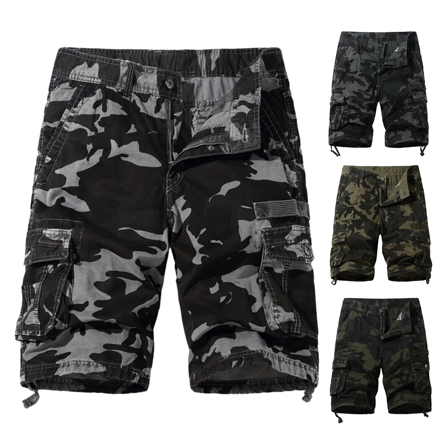 Camouflage Cargo Men's Shorts Summer Casual Multi-Pocket Baggy Loose