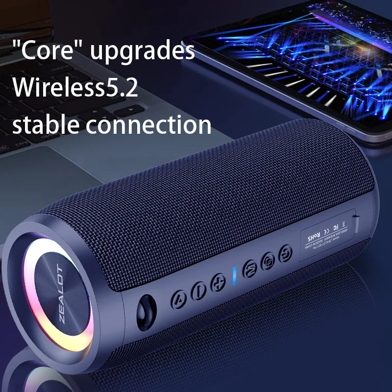 Pro 40W Wireless Speakers, Outdoor Portable Subwoofer, Waterproof IPX 6,  Dual Pairing,5200mAh Battery.