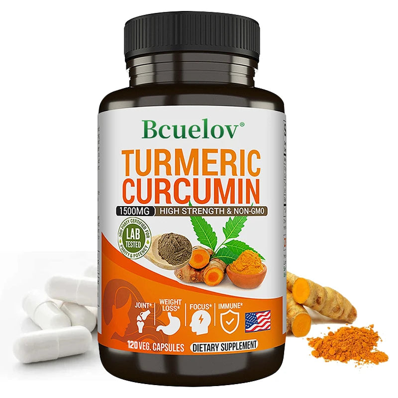 Curcumin Extract with Antioxidant Effects - Bone and Joint Dietary Supplement to Minimize Oxidative Stress - Vegan - Non-GMO