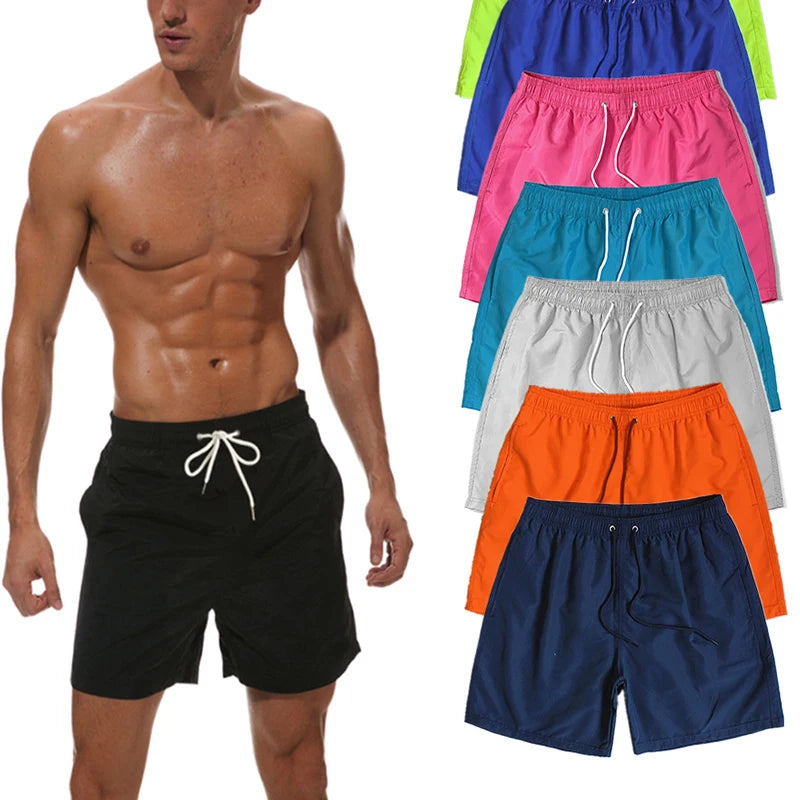 Swimming trunks men board shorts Casual Bermuda Black White  Classic Clothing