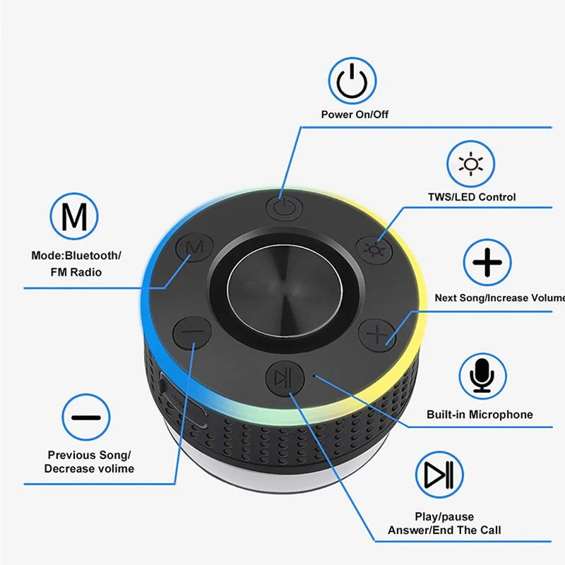 Mini Bluetooth Waterproof Bathroom Music Speaker