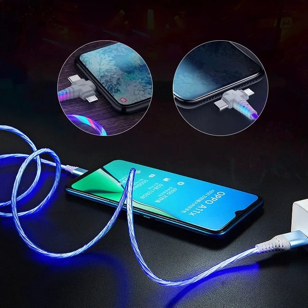 Glowing LED Light 3in1 Fast Charging Cable