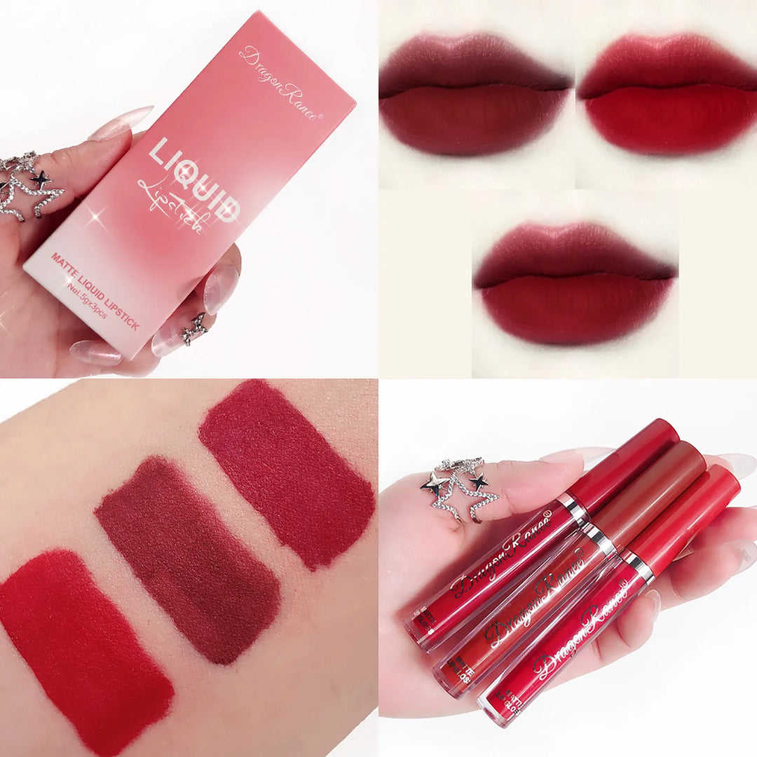 Waterproof Long Lasting Lip Makeup Liquid Sexy Lipstick Red Brown Lip Pigments Gloss 15ML Velvet Nude Lipstick #25