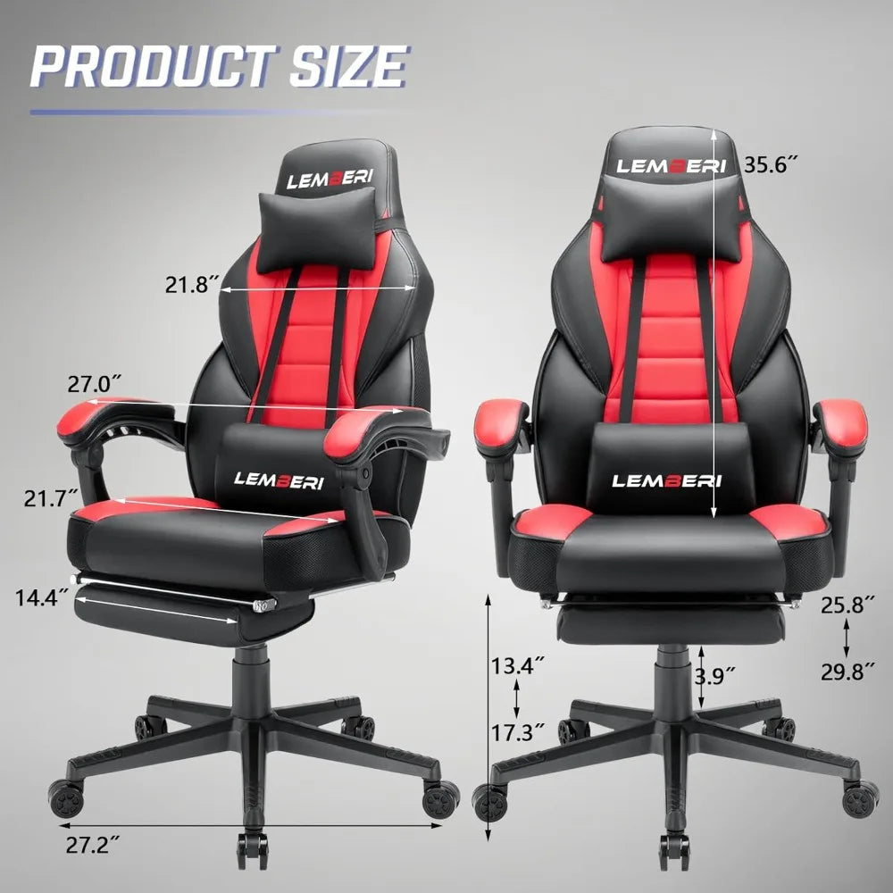 Gaming Chair for Adults W/ 400lb Capacity & Foot rest